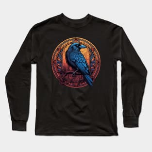 Raven's Embrace: Medieval Mystique Long Sleeve T-Shirt